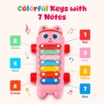 Mommers Xylophone Musical Educational Toy for Kid (1-3Year Old) I Toddlers Babies Kids Girls, Boys I 2-in-1 Piano Combined I Safe for Kids Drum Sticks for Fast and Fun Learning for Kid (Pink) - Image 5