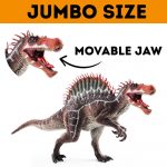FUNFOB Dinosaur Toys Figure Jumbo Size Realistic Spinosaurus Dinosaur Figure Width -37cm Educational Wild Animal Toys for Boys & Girls | Red Big - Hump - Image 5