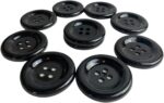 Pack of Buttons Diameter 25 mm,(1 inch) 4 Holed for Sewing and Art and Craft Round Buttons with 4 Holes (Black, Pack of 20) - Image 2