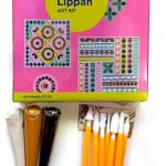 Fevicryl Lippan Mini Art Kit | All-Inclusive DIY Kit with Canvas, Acrylic Colours, Mirror Packet, Mouldit, Brush with 8pc tools and 3 Pc Ceramic cone for Artists & Gifting | Ideal for Age 14 +