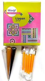 Fevicryl Lippan Mini Art Kit | All-Inclusive DIY Kit with Canvas, Acrylic Colours, Mirror Packet, Mouldit, Brush with 8pc tools and 3 Pc Ceramic cone for Artists & Gifting | Ideal for Age 14 +