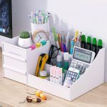 Desk Organizer Storage Box with Drawer | Multi-Compartment, For Office, Study & Makeup Storage, Stationery Holder, Cosmetic Organizer, Desktop Storage Rack