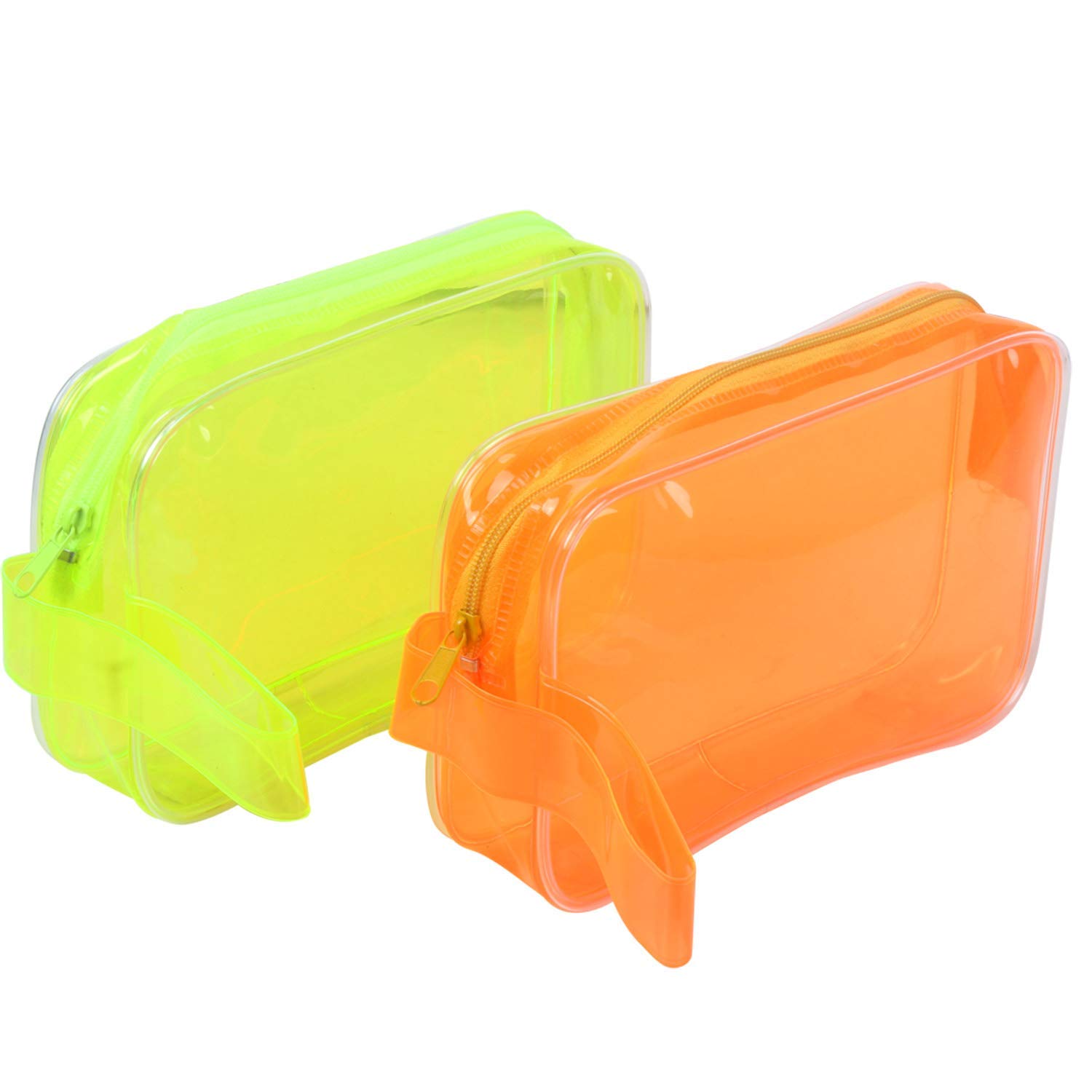 610uIwQIskL._SL1500_.jpg Transparent Pen, Pencil Pouch for College, School and Office I Makeup Bag I Multipurpose Stationery and Travel Bag (Neon) - Image 1