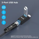 Sounce 180 HB USB Hub 3-Port USB 3.0 High-Speed Hub Ultra-Fast 5Gbps Data Transfer Lightweight, Compact, Multi-OS Compatible Plug & Play for Laptops, PCs, Mac, and More - (Black) - Image 3