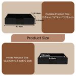 Paper Tray Stackable Letter Trays Jewelry Display Tray for Home, Room Desk, Organiser Accessories Rectangular Leather A4 Office Paper Tray (Black) - Image 4