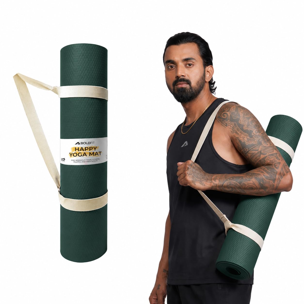 6110q8vCTgL._SL1254_.jpg Boldfit Yoga Mats For Kids, Women and Men Exercise For Home, Gym Mat Anti Slip, 6Mm - Eva, Green - Image 1