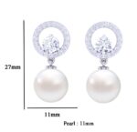 CLARA 925 Sterling Silver Dante Pearl Pendant Earrings Chain Bracelet Ring for Women & Girls| Platinum Plated | Gift for her - Image 3