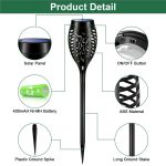 Solar Outdoor Lights - 8 Pack 12 LED Solar Torch Lights with Flickering Flame for Garden Decor Waterproof Solar Garden Lights Outdoor Decor Lighting for Yard Path Patio Solar Flame Torches - Image 3