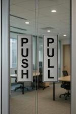 Buzz Cool Silver Metal Push Pull Stickers For Glass And Wood | Self Adhesive Stainless Steel Metal Sticker for Door | Push and Pull Stickers for Hospital Malls Office 1 set (2pcs) - Image 4