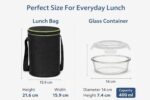 Lunch Box for Kids - Tiffin Box for Kids for Girls, Boys School, Bento with compartments & Fork (Borosilicate Microwavable Glass Lunch Box) - Image 2
