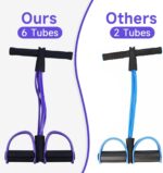Nitevo Multi-Function Tension Rope, Tube Elastic Yoga Pedal Puller Resistance Band with Handles, Natural Latex Sit Up Exercise Equipment Home Gym Tummy Trainer for Men Women - Image 4