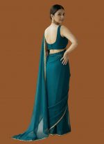 LOROFY Women's Soft Silk Saree With Beads Decorative Stone Work Lace Boarder & Comes With Unstitched Blouse Piece (RangoliB) - Image 2