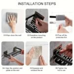 Self Adhesive Bathroom Shelf for Wall Shelf Organizer Wall Mounted Bathroom Shelves Rack Holder Stand for Bathroom Accessories Organiser Without Drill and with Drill - Pack of 2 - Image 5