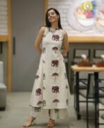ANNI DESIGNER Viscose Blend Co Ord Set for Women | Kurta with Palazzo | Kurti Set Woman | Printed Ethnic Outfit | Cord Style Indian Dress Office Party Traditional Clothing Fashion Premium Modern Look - Image 4