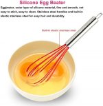 Silicone Kitchen Utensil 5 PCS Silicone Non-Stick Cookware Baking Full Set Shovel Silicone Shovel Oil Brush Egg Beater Cooking Spoon Shovel Cooking Kitchenware Red - Image 3