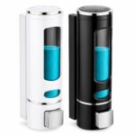 BATH GURU Wall Mounted Soap Dispenser for Bathroom, Kitchen & Office, 400 ml Each, White & Black, Pack of 2, ABS Plastic Liquid Soap, Shampoo, Sanitizer & Lotion Dispenser with Mounting Hardware