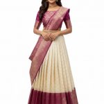 RENVAANI Women's Traditional Kanjivaram Kanchipuram Silk Zari Weaving Unstitched Lehenga Choli with Dupatta