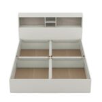 Spacewood Whitora Bed |King Size (78 X 72) Engineered Wood Bed with Box Type Storage | Shelfs in Headboard | 3 Year Warranty | Modern Design |Engineered Wood | Kingston White - Image 10