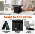 HOUSELY Flexible Silicone Aluminum Phone Stand Foldable Adjustable Mobile Holder Anti Slip Desk Mount Portable Bendable Tablet Support Laptop Stand for Table Travel Office Home - Black - Image 8