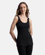 Jockey 2547 Women's Super Combed Cotton Rich Brushed Fabric Thermal Tank Top with StayWarm Technology_Black_L - Image 2