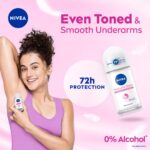 NIVEA Natural Glow Smooth Skin Deodorant Underarm Roll On For Women|Vitamin C,Vitamin E,Avocado Oil And Licorice Extract|72 H Even Toned,Smooth & Bright Underarms|0% Alcohol And Dermat Approved|50 Ml - Image 5