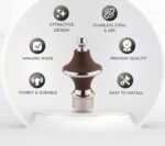 Stainless Steel & ABS Curtain Bracket Parda Holder with Support 1 Inch Rod Pocket Finials Designer Door and Window Rod Support Fittings, Curtain Rod Holder (Pair of 6 ,Brown )