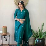 Women Premium Collection Rayon Embroidered Straight Kurta Pant Dupatta Festive Ethnic Apparel Set