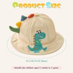 PATPAT® Dinosaur Summer Cap for Baby Boy 1-2 Years Old, UPF 50+ Sun Protection Bucket Hat Kids Cap, Breathable Mesh Baby Hat Caps for Kids Girls Boys Cute Fashion Sunshade Gift for Boys Girls - Image 2