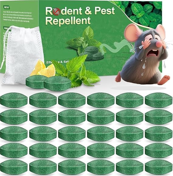 613VVzNvApL.jpg Rat Repellent Car Home Pack of 1 (10 Tablet) Repel Mice and Rats Protect Wires in Car, No Kill Only Repels Home Indoor Outdoor, Garden Patio Garage Rat Controller Pills to Keep Rodents Out of Car (1) (2, 10 TABLET) - Image 1
