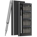 24-in-1 Precision Screwdriver Kit | Professional Hardware Tool Set with Magnetic Handle & Interchangeable Bits | Compact & Portable Case for Electronics, Mobile, PC,(Black)