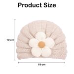 SYGA Baby Cap Flower Wool Warm Knitted Streachable Hat Infant Toddler Baby Cap 0-3 Years - Image 4