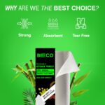 Beco Reusable Kitchen Towel Roll-2000 Times Washable|Soft & Highly Absorbent|Better Alternative to Dishcloth, Kitchen Tissue Paper Roll/Paper Towel|Eco Bamboo Wipes for Home Cleaning|20 Sheets - Image 2