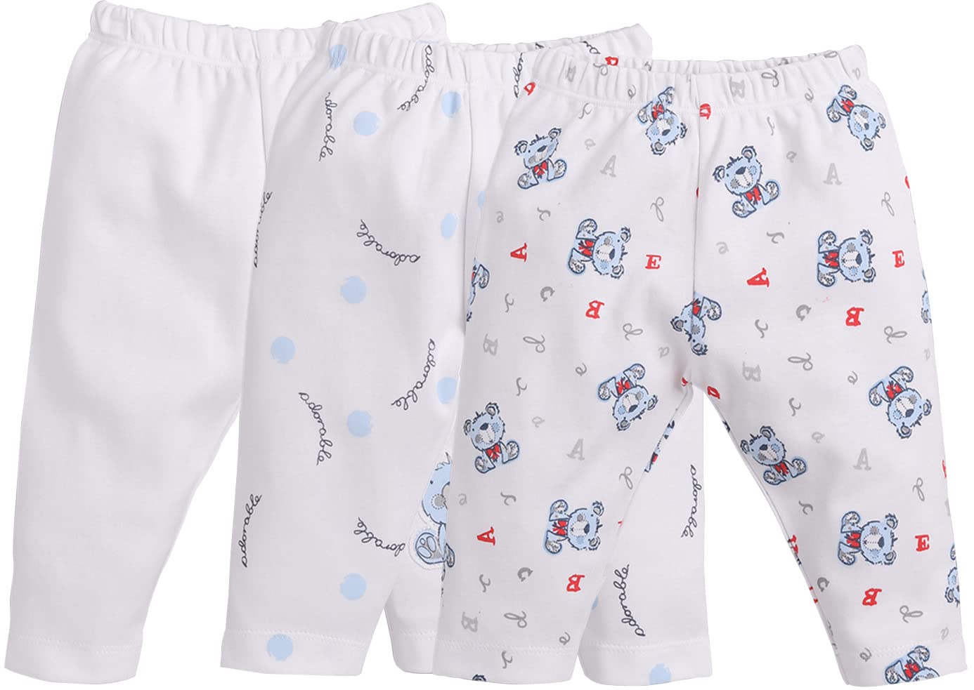 613y1XvRjKL._SL1386_.jpg Baby GO Baby Boys & Girls Cotton Pajama Pants Pack of 3 | Soft Breathable Elastic Waist Printed Lounge Pants for Newborn Infants | Comfortable Nightwear Bottom Set - Image 1