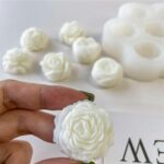 Skytail Candle Making Kit - 1pc 7 Cavity Rose Peony Flower Silicone Mold, 10pc Candle Wicks, 100 grams Paraffin Wax, 1pc 3-Hole Wicks Holder & 1 Wick Needle for DIY Candles Supplies Tools Kit for Beginners - Image 5