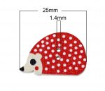 Wooden Buttons Hedgehog 6 Pack - Scrapbooking Buttons - Crochet & Knitting Printed Designer Buttons for Art and Craft, Sewing, Decorations - Image 6