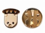 Round Twist Button Lock Clasp for Handbag, Gold Tone Metal Turn Lock Closure, Bag Making Hardware (Pack of 2) - Image 3