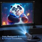 BIGASUO Mini Projector 4K 1080P Supported, 15000 Lumen Portable WiFi 6 Projector,270° Rotatable Projector with 50% Zoom Home/Outdoor Movie Projector for TV Stick/PS5/Phone/HDMI (BGP43) - Image 3