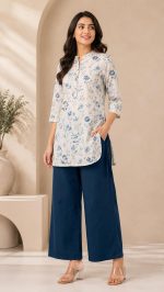 Women's Pure Cotton Straight Palazzo Pants for Women Comfortable Lounge Trousers Standard Length Elastic Waistband Non See Through Breathable Summer Bottomwear - Image 6