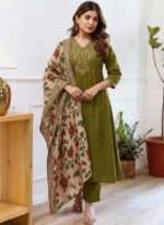 KLOSIA Women Embroidery Straight Kurta and Pant Set with Dupataa - Image 5