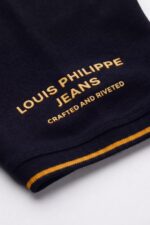 Louis Philippe Men's Slim Fit Single-Tuck Pique Stylized Sleeve Print and Contrast Tipping Half Sleeve Solid Polo Tshirt - Image 7