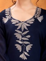 Women's Beautiful Heavy Premium Vichitra Silk Stitched Flared Regular Kurta with Pant and Embroidered Work Dupatta Sets for Any Occasion for Women - Image 3