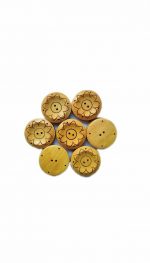 Ekta Enterprise Assorted Big Size Flower Haldu Wooden Button Dia. 38mm, 2 Holed Buttons for Curtains, Designer Collection of Ethnic Ware, Ladies Kurties, Sewing, DIY Art and Craft Pack of 10