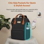 StarAndDaisy Diaper Backpack For Mothers For Travel/Diaper Bags For Mom With Multi Compartments, Insulated Bottle Pockets, Waterproof, Ultra Soft Oxford Fabric, 24Lt Capacity - Black - Image 6