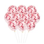 Party Propz Red Confetti Balloons For Birthday - Set of 15 Pcs (12 inch) Christmas Decoration | Giant Confetti Balloons For Decoration | Red Balloon For Decoration Birthday (Latex) - Image 6