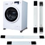 Heavy Duty Washing Machine Trolley Stand with Wheels Adjustable Fridge and Appliance Mover Stand Anti Slip Base Roller Cart for Sofa, Table, Cupboard Use