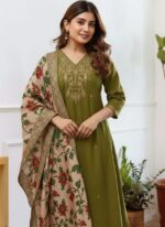 KLOSIA Women Embroidery Straight Kurta and Pant Set with Dupataa - Image 2