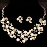 YouBella Gifts Stylish Latest Traditional Gold Plated Pearl Choker Jwell Necklace Jewellery Set with Earrings for Girls and Women - Image 2