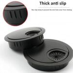 Prince Eleven Desk Grommet for Wire Organizer | Stainless Steel Desk Cord Cable Hole Cover | Computer Cable Manager, Metal Cover for Desk Wire Organization, PC Desk Cables Grommet for Office (Black) - Image 8