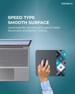 ARTBRIZ® Brizberry Pro-X1 Mouse Pad, Optimised for Speed and Precision, Premium Anti Skid Rubber Base, for Office Desktop Laptop PC Mac, 240mm x 210mm x 3mm (111S - Pack of 1) - Image 2