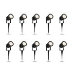 D'Mak Aluminium 5 Watt Warm White Waterproof Spike LED Garden Light for Outdoor Purposes (Pack of 10)